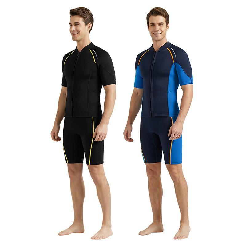 1.5mm Neoprene Wetsuit Set Women Men Short Sleeve Shorts Snorkeling Surfing Swimming Diving Warm Water Sport Gear
