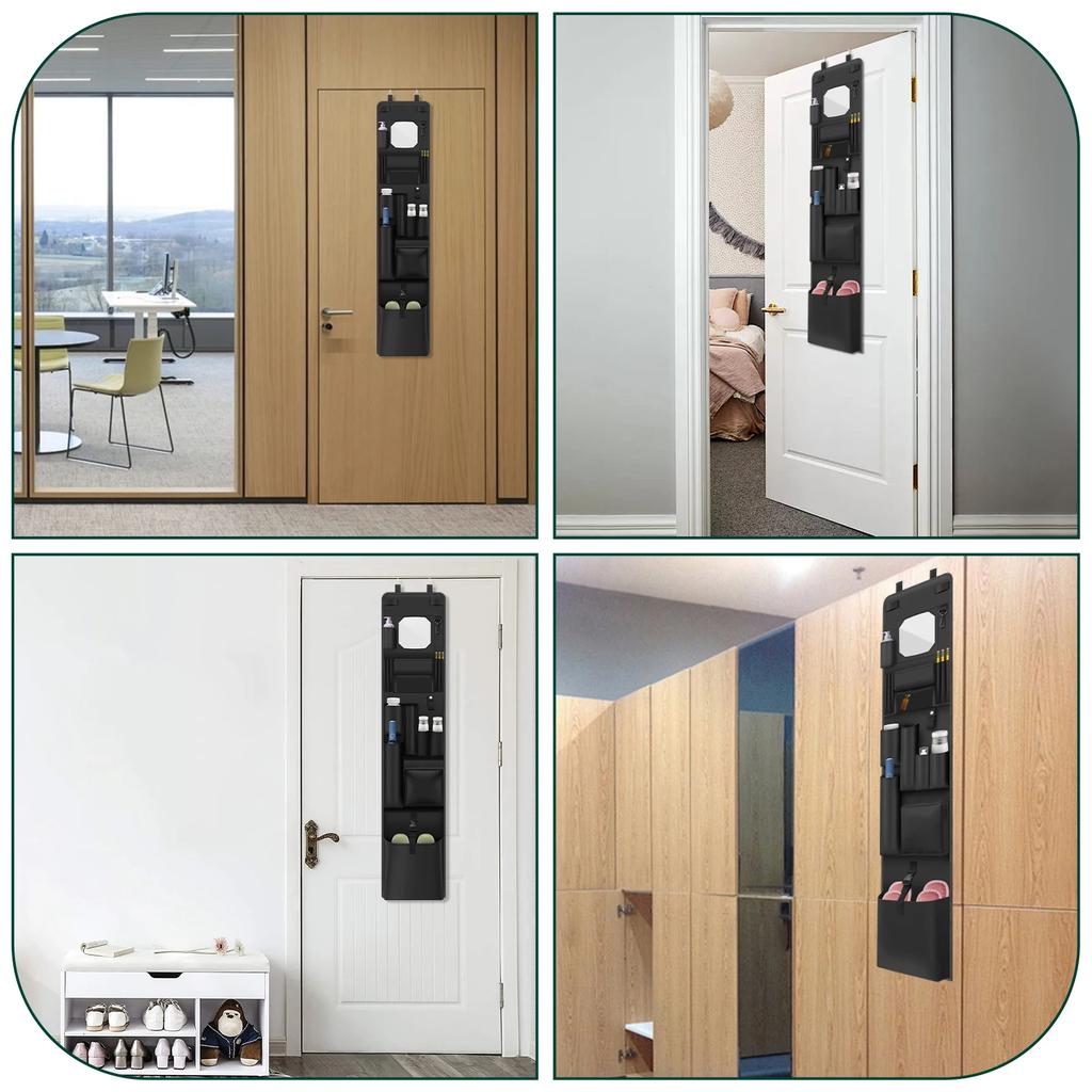 Hanging Closet Non-Woven Waterproof Hanging Locker Organizer with Mirror Large Capacity Multi-pocket Hanger Storage Bag for Home