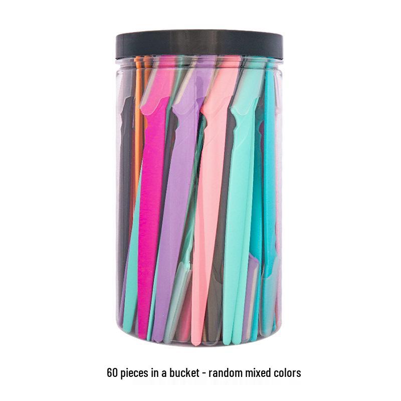 New Stainless Steel Eyebrow Razor: Straight Handle Trimmer for Precise Hair Removal.