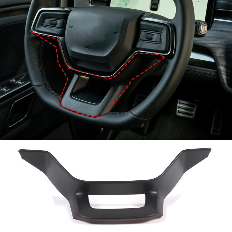 For Rivian R1T R1S ABS Carbon Fiber Car Styling Steering Wheel Buttons Decoration Frame Cover Trim Auto Interior Accessories
