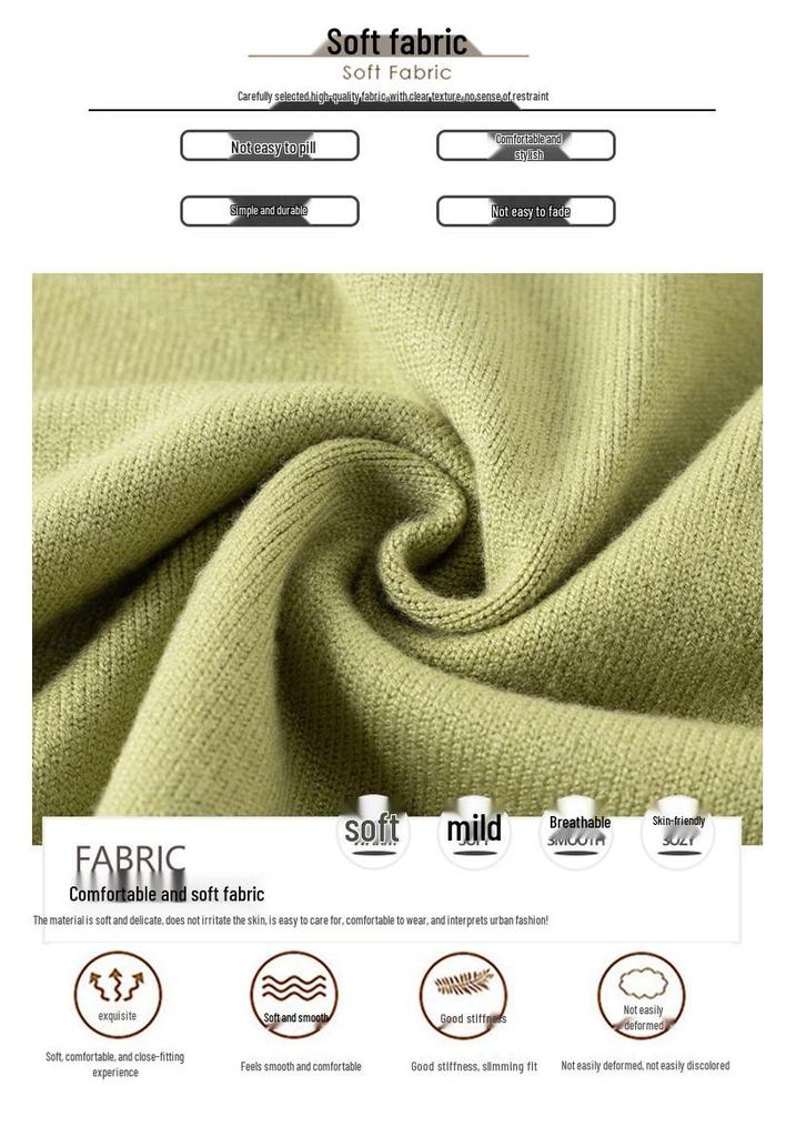 Mom's Autumn Knit Lapel Sweater Set – Long-Sleeve Top, Small Size for Middle-Aged & Elderly Women