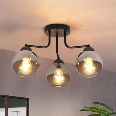 Ceiling Light - NETTLIFE - Black Glass Ceiling Light 3 Lights - E27 - Metal - Modern (cooked)