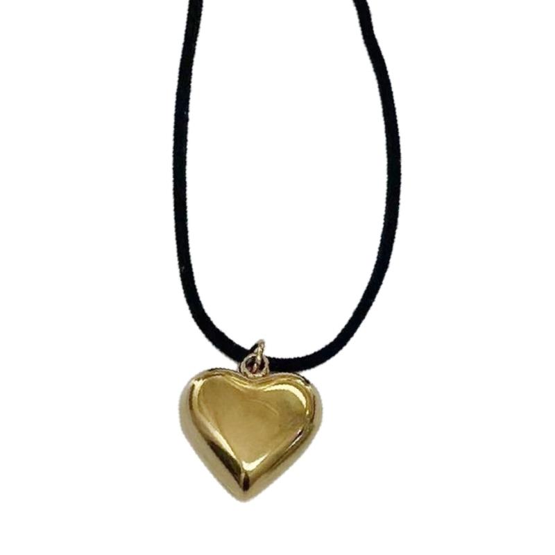 

Готическое черное бархатное ожерелье-чокер с подвеской в ​​виде большого сердца для женщин, элегантное плетение с бантом, регулируемая цепочка, ювелирные изделия