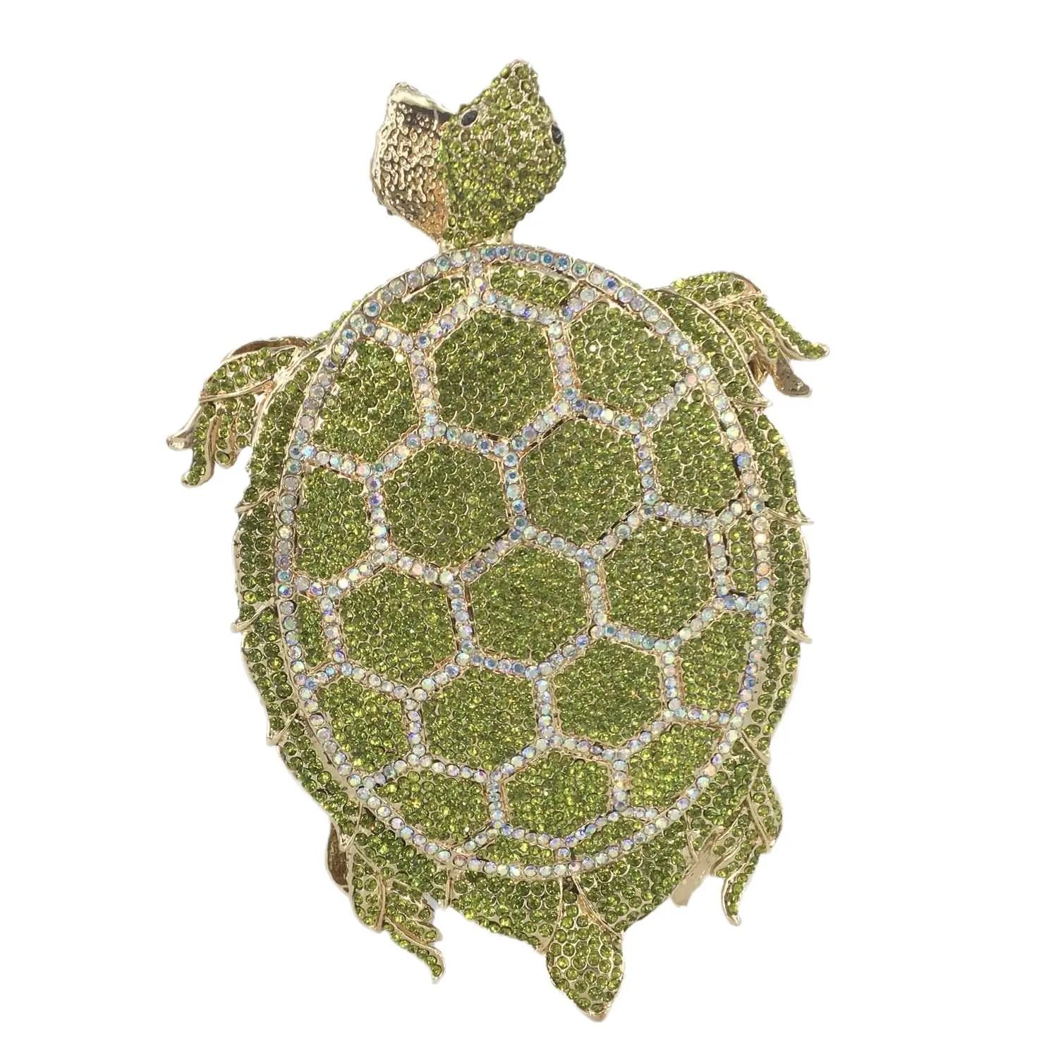 

Boutique De FGG (in stock) Turtle Minaudiere Evening Bags for Women Formal Wedding Party Crystal Clutch Purses and Handbags Mini Clutch