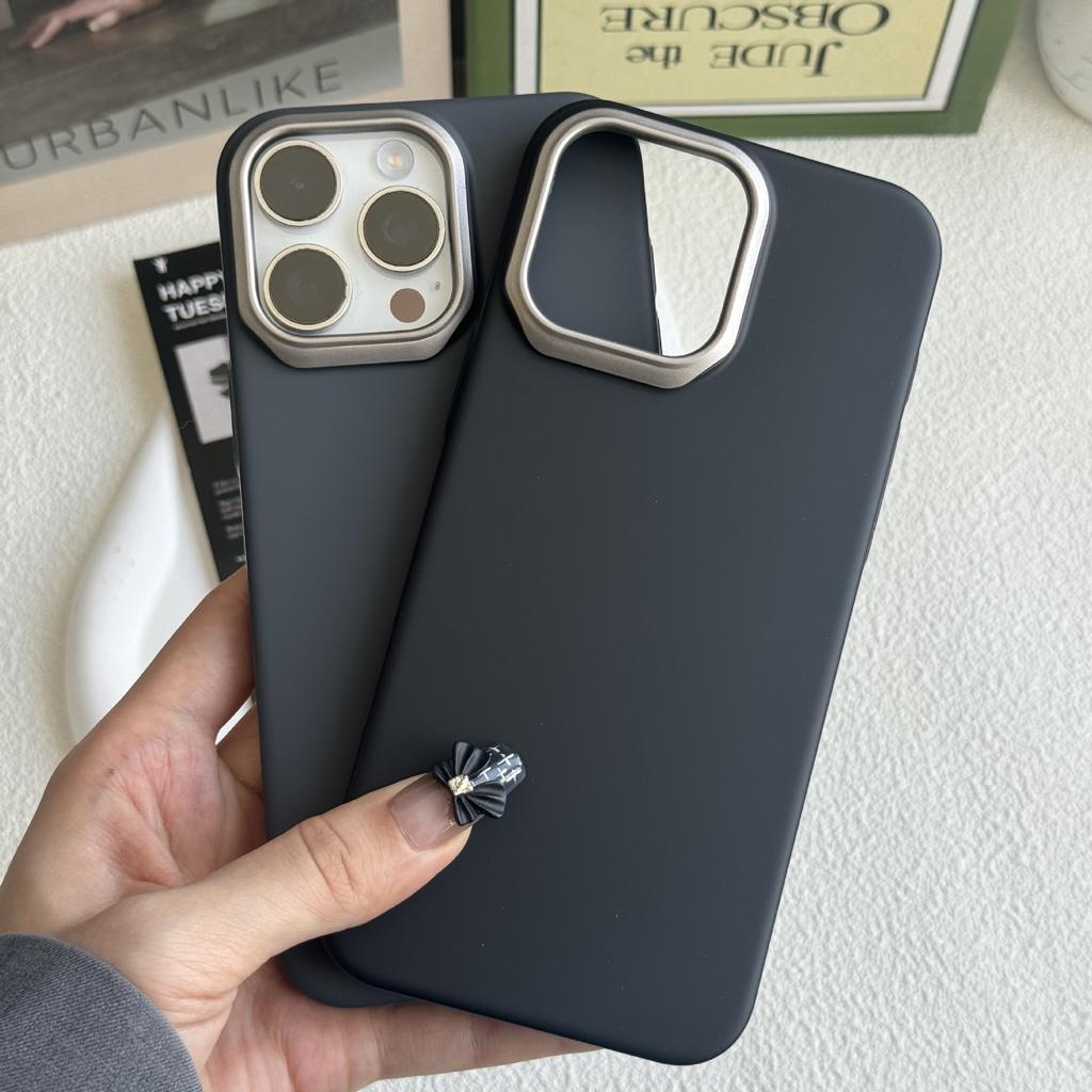 Premium matte case metal lens for iPhone16Pro max mobile phone case Apple 15 new 14/13