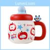 Cartoon Pattern Fat Belly Cup With Lid 800ml Insulated Stainless Steel For Home Office Travel
