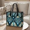 Elegant Stained Glass Pattern Tote Bag Stylish Casual Large Capacity Daily Commute Shoulder Handbag