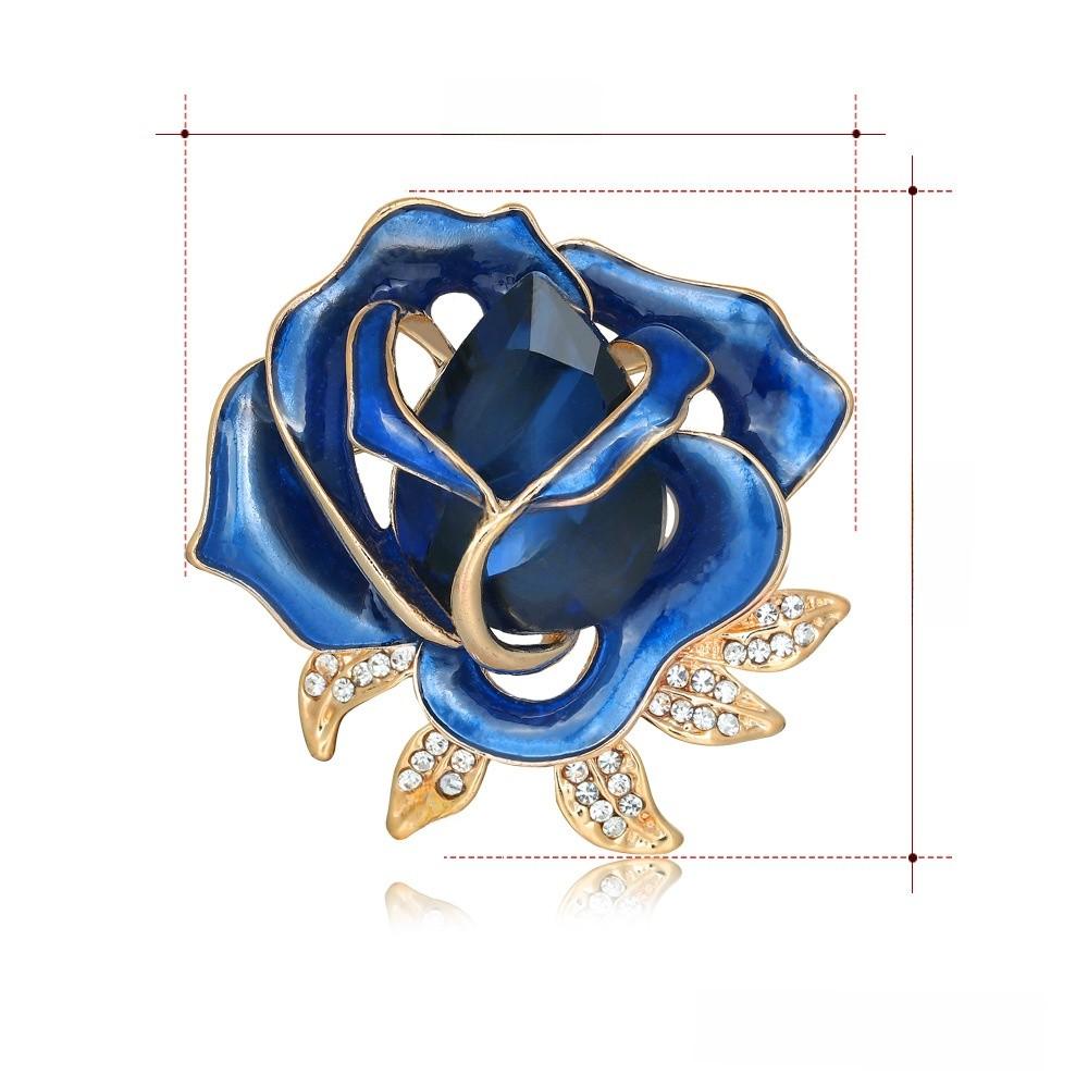 Vintage Crystal Rose Brooch Alloy Flower Pin Fashion Accessory For Women