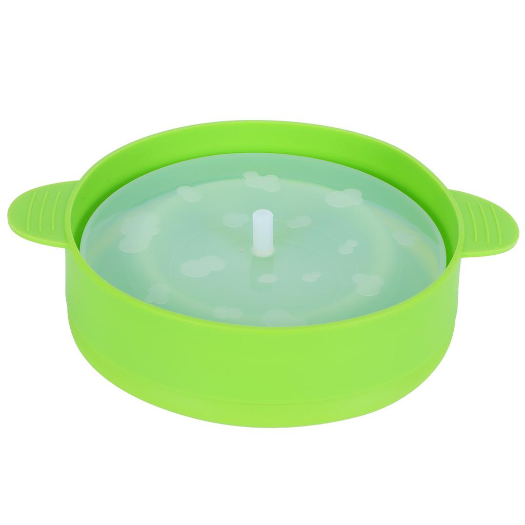 Popcorn Bucket Folding Silicone DIY Popcorn Maker Bowl with Lid Kitchen Accessory(With HandleGreen )