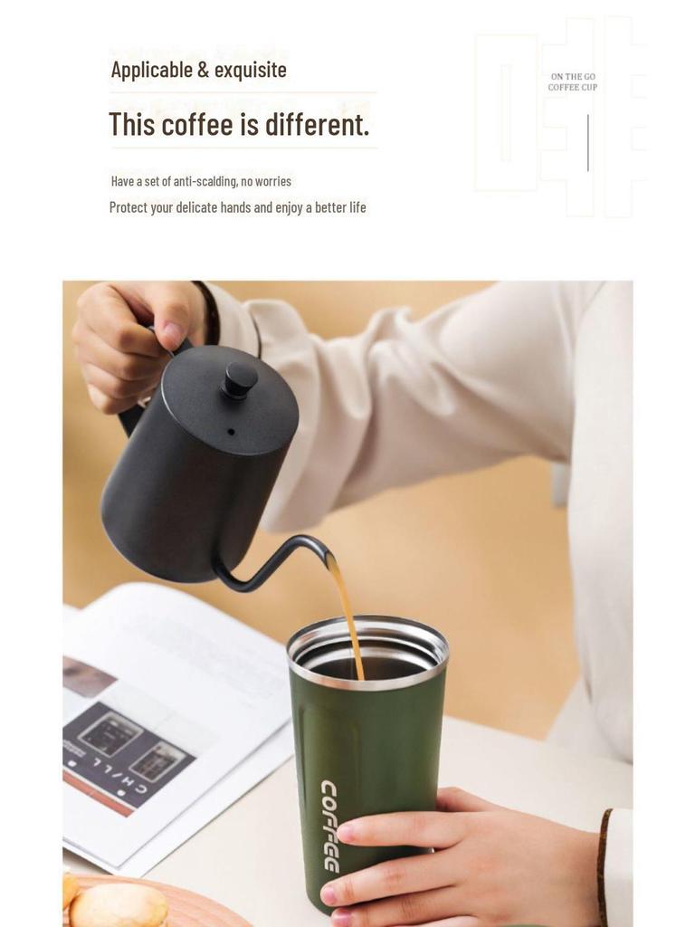 304 Stainless Steel Thermos Coffee Cup for Travel, Car, Office - Portable, Durable, Sleek Design - Keeps Drinks Hot or Cold, Easy To Clean