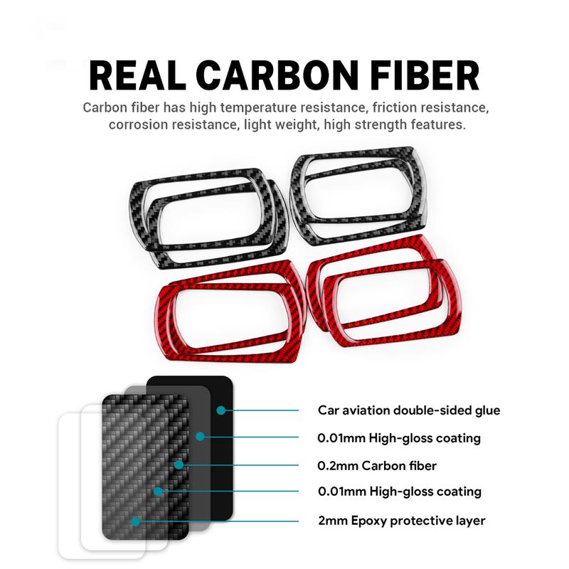4PCS Carbon Fiber Window Lift Button Frame Sticker for Opel Corsa 2007 2008 2009 2010 2011 2012 2013 2014 LHD RHD.