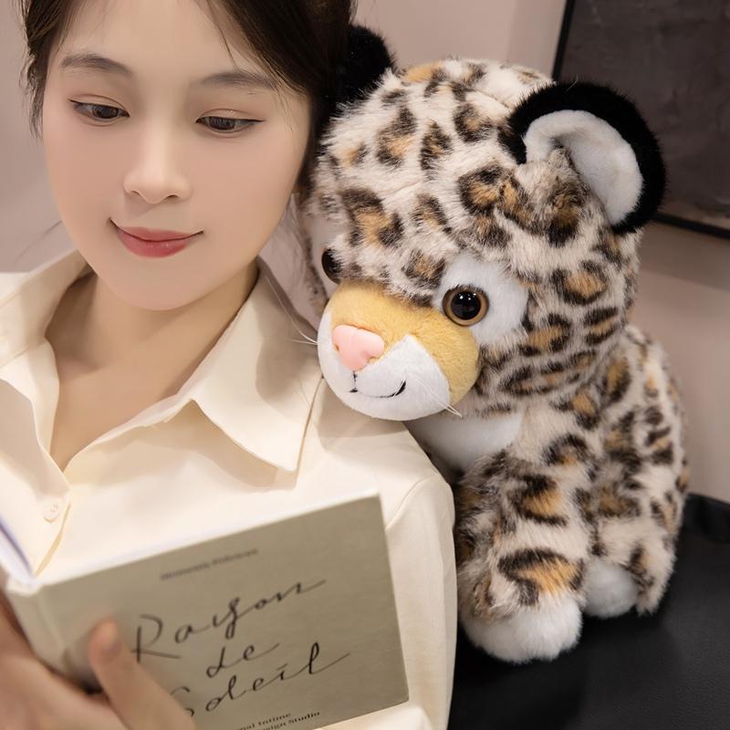 24Cm Leopard Doll Plush Toy Sitting Kawaii Wild Animal Plushie Companion Appeasing Birthday Gift