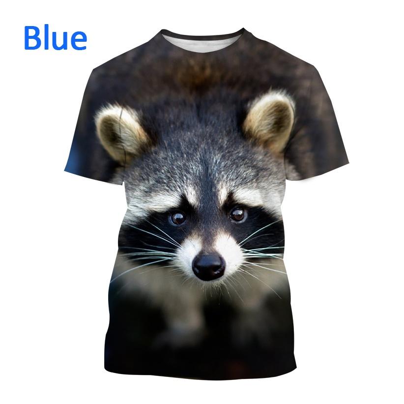 Newest Raccoon 3D T-shirt Fashion Funny Animal Printing Casual T-shirt Unisex Round Neck Hip-hop Harajuku T-shirt