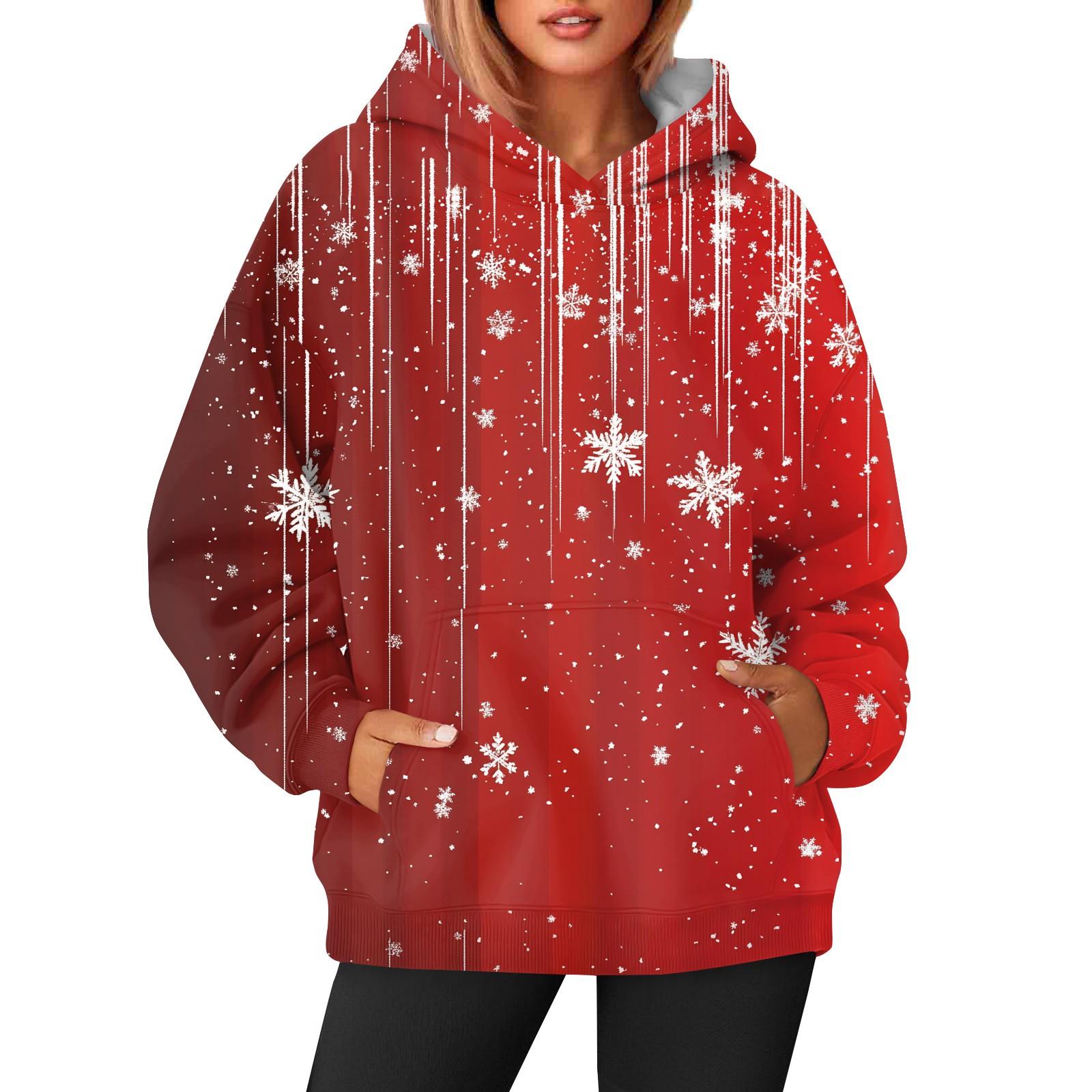 

Женская модная и повседневная толстовка с капюшоном и длинными рукавами с принтом XXL винный