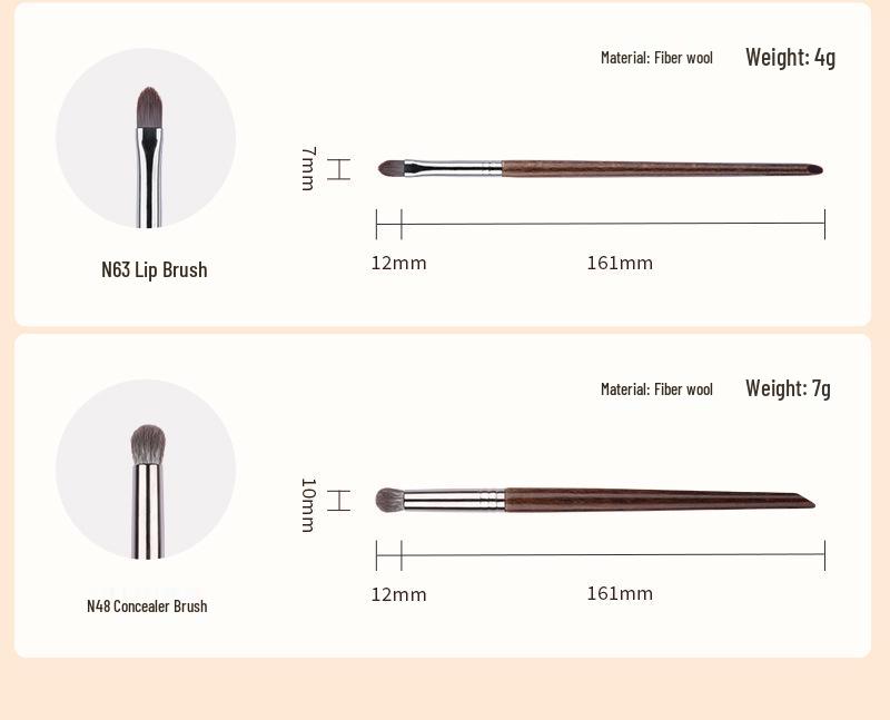 10-Piece Beginner Makeup Brush Set - Contour, Highlighter, Eyeshadow with Animal Hair