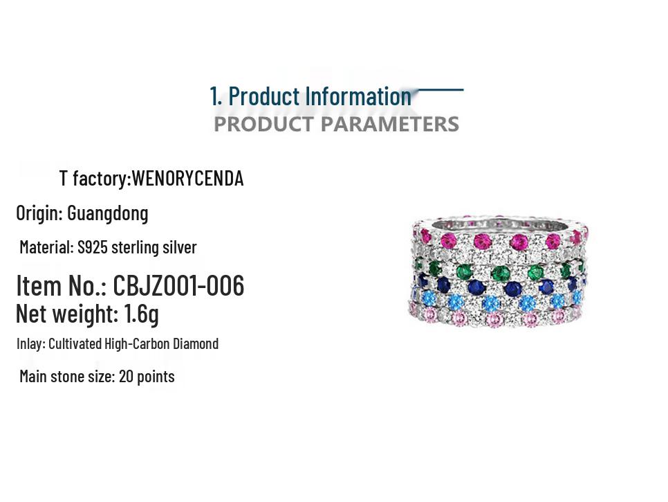 2022 High Carbon Diamond S925 Sterling Silver Zircon Ring for Women - Stylish Inter-Diamond Design