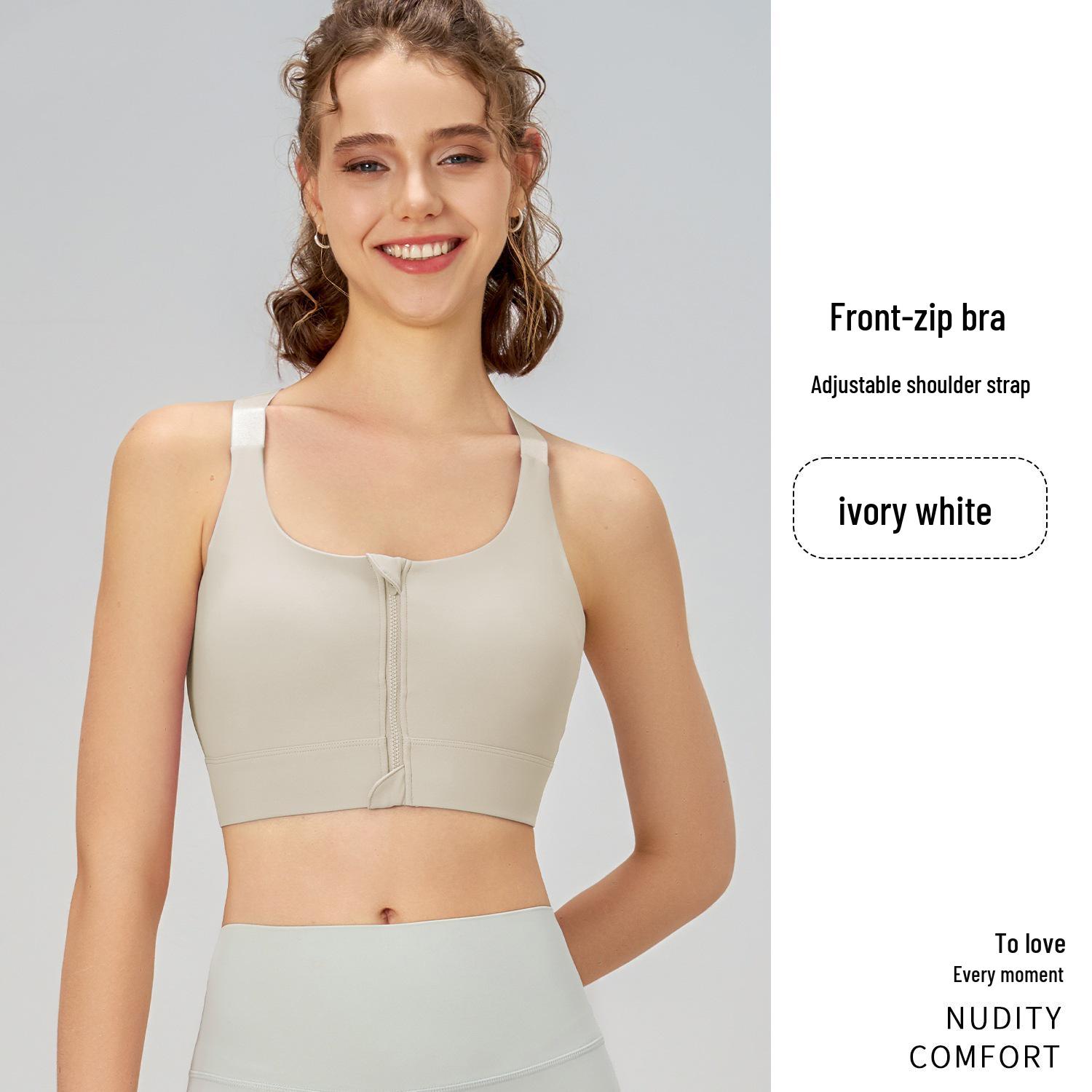 

KELICOPY Женский спортивный бюстгальтер с передней молнией - Ударопрочный, для фитнеса, бега, йоги XXL