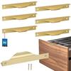 Kotarbau® Modern Edge Furniture Handle Aluminum Matte Gold 128 / 148 Mm Set Of 6