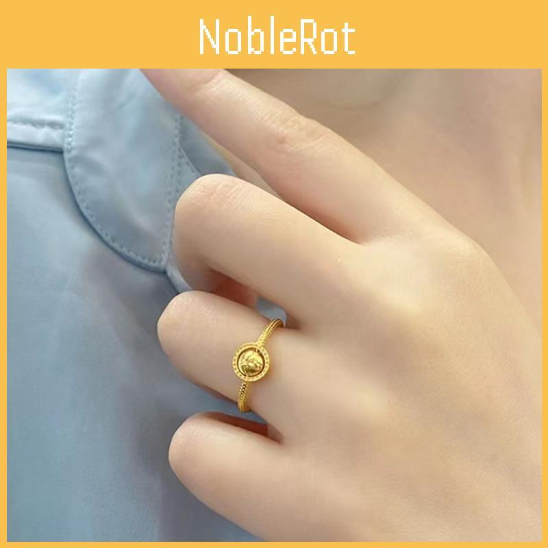 Crafted Brass Beautifully Gold Plated Cat Eye Bead Ring Perfect Gift Her For