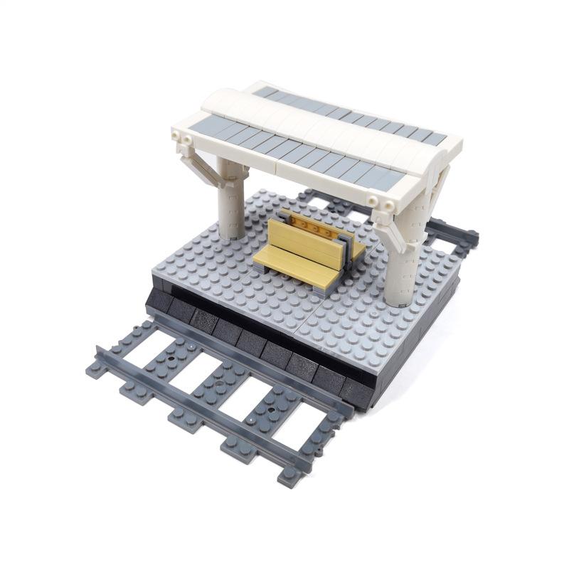 

Платформа сидіння платформа для збирання будівельних блоків з дрібними частинками залізнична колія подвійна колія велика платформа іграшка