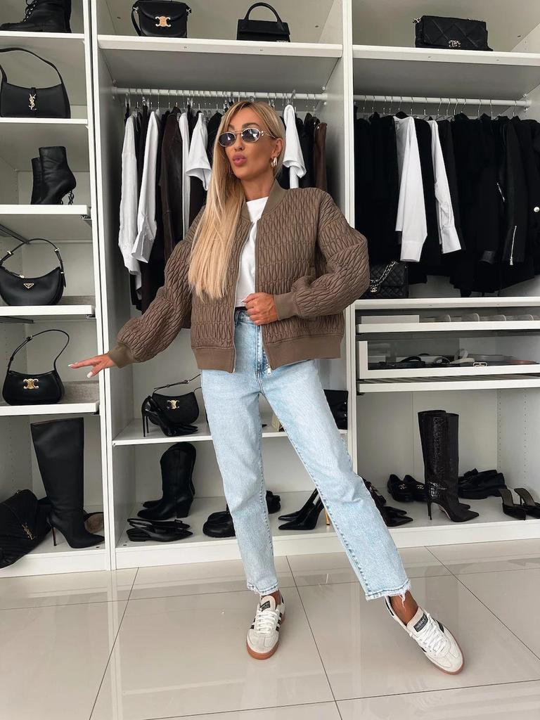 2025 Damen Herbst/Winter Bestickte Einfarbige Kurze Reißverschluss Baumwollgepolsterte Jacke