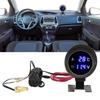 Termometro Digitale per Acqua Rotondo Voltimetro LED CC 9V‑36V Con Luce Blu per Auto Moto ATV