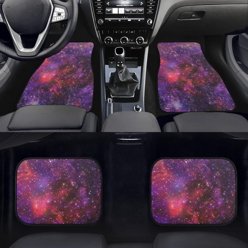 Diy Printed Car Floor Mat Carpet Four-Piece Set Of Dirt-Resistant Floor Mat Universal Starry Sky