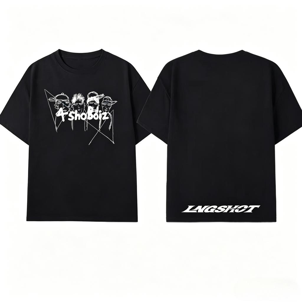 LNGSHOT Fashion Jay Park Same High Quality Tshirt Hip Hop Trend Tops Unisexs Clothing and Womens Clothing Summer T Shirt