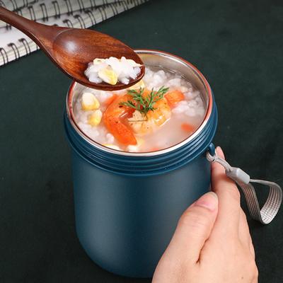 500ML Insulated Soup Cup with Buckle Lid Vacuum Food Jar Leakproof Wide Mouth
