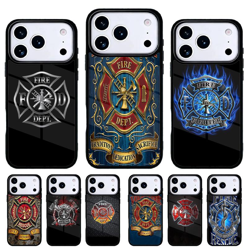 Fire Rescue Department Phone Case for iPhone 17 16 15 14 13 Pro Max Back Cover for 12 11 Pro Coque