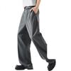 :CHOCOOLATE Commuter Anti-Wrinkle Dress Pants for Men, Spring And Summer Thin Loose Straight-Leg Draping Casual Trousers, Gray, 2XL