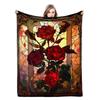 Romantic Rose Floral Blanket For Valentine's Day Gift Soft Flower Fleece Blanket for Bed Sofa Couch Chair Outdoor Travel Camping