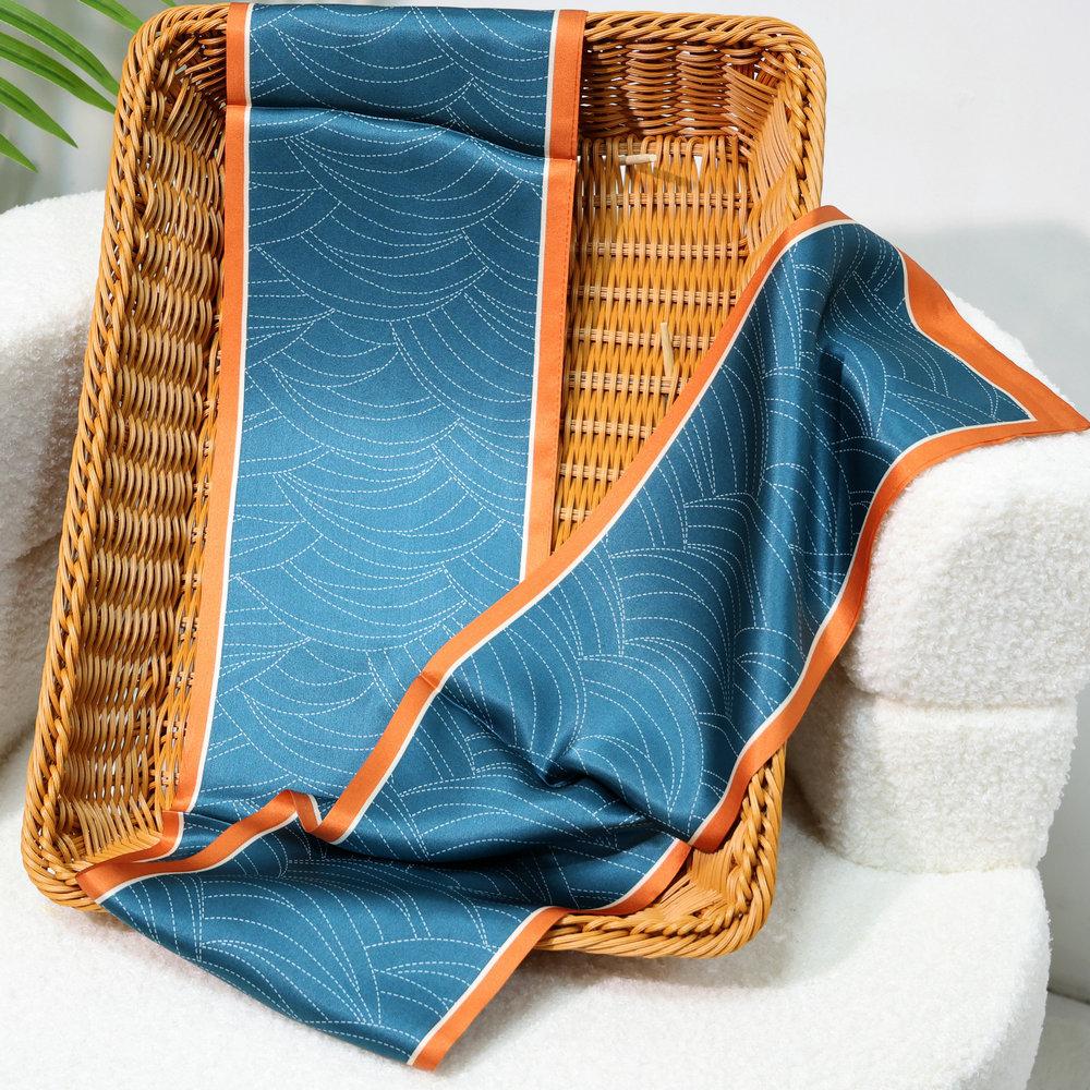 100 silkworm silk silk scarf women, literary and fashionable temperament long streamer scarf double-sided scarf 135-175CM