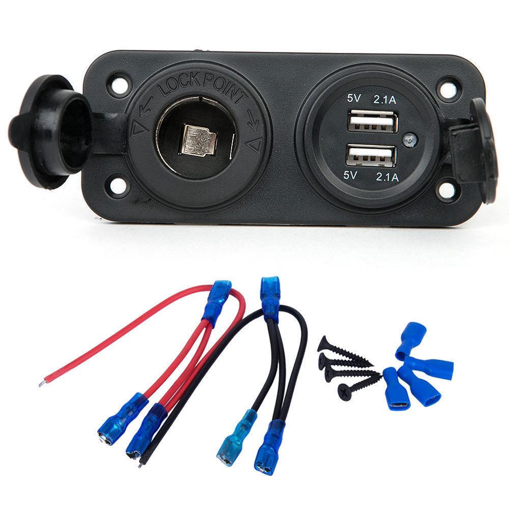 12V Dual USB Car Cigarette Lighter Socket Splitter 12V Charger Power Adapter Outlet Accessories New Arrive