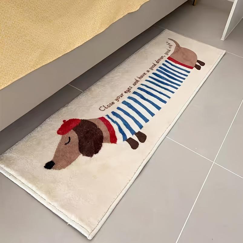 

Cartoon Striped Dog Carpet Kitchen Rug Soft Bedside Rug For Bedroom Carpet Bathroom Floor Mat Absorbent Outdoor Carpet 40X120CM (1.3X3.9FT