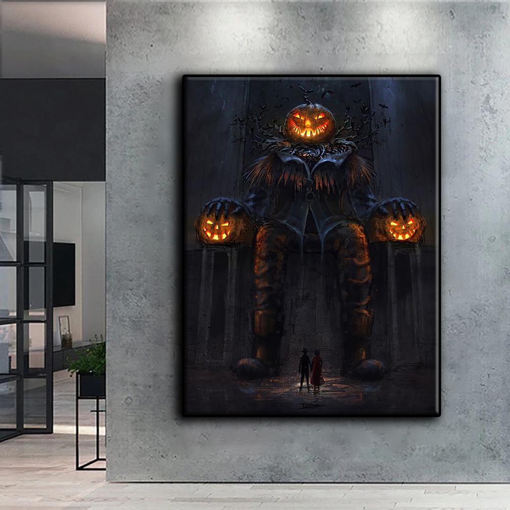 Diamond Painting Halloween Scary Pumpkin Head Man Embroidery Cross Stitch Rhinestone Home Decor