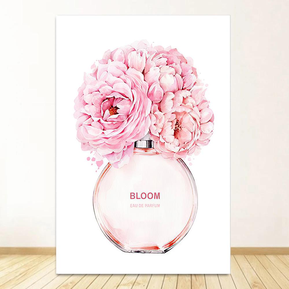 Fashion Girl Art Canvas Painting Perfume Bottle Heels Lipstick Handbag Nordic Posters And Prints Wall Pictures Room Decor