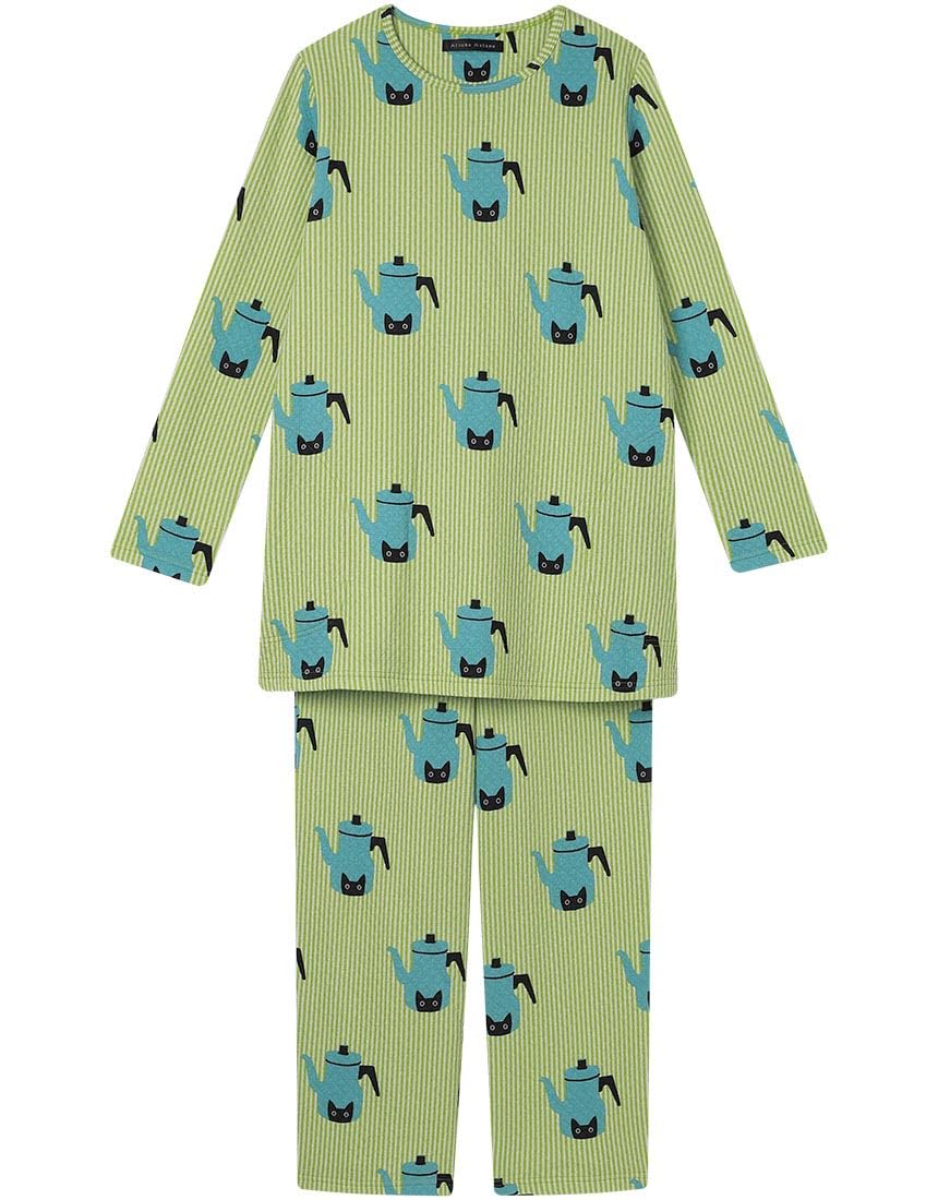 

Wacoal Relax Sleep Atsuko Matano Quilted Knit Material Warm Long Long Fits up to Size Large Sizes & Women s Pajamas, (Main Body), Sleeves, Pants, 3L,