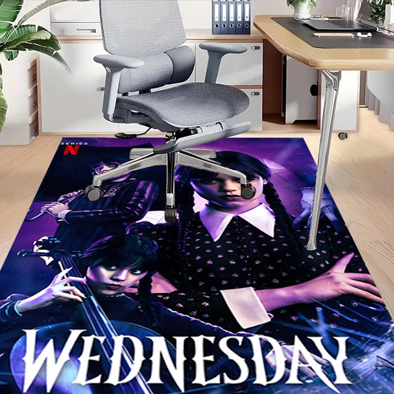 1pc Wednesday Addams Mystery Carpet for Playroom Bedroom Living Room Sofa Home Decor,kids Game Area Rug Non-slip Floor Mat Y82677