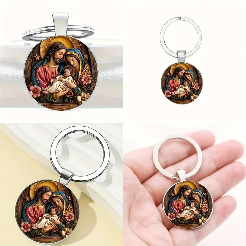 Classic Alloy Round Keychain With Style Design For Anniversary Gift And Celebration