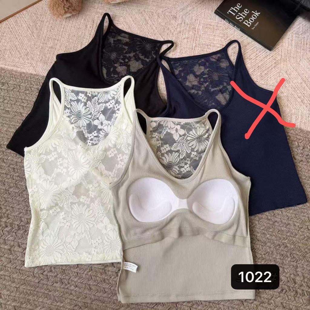 Lace Bandeau Camisole with Chest Pads - Slimming Versatile Layer Top for Women