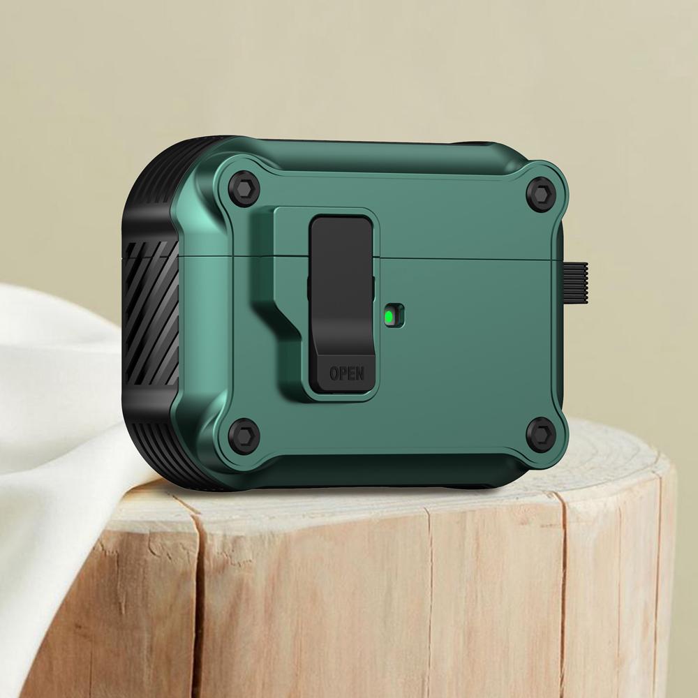 KEYSION Bluetooth Earphone Case for Apple AirPods Pro 2 1 With Switch and Hook Silicone+PC Shockproof Cover for AirPods 3 2 1