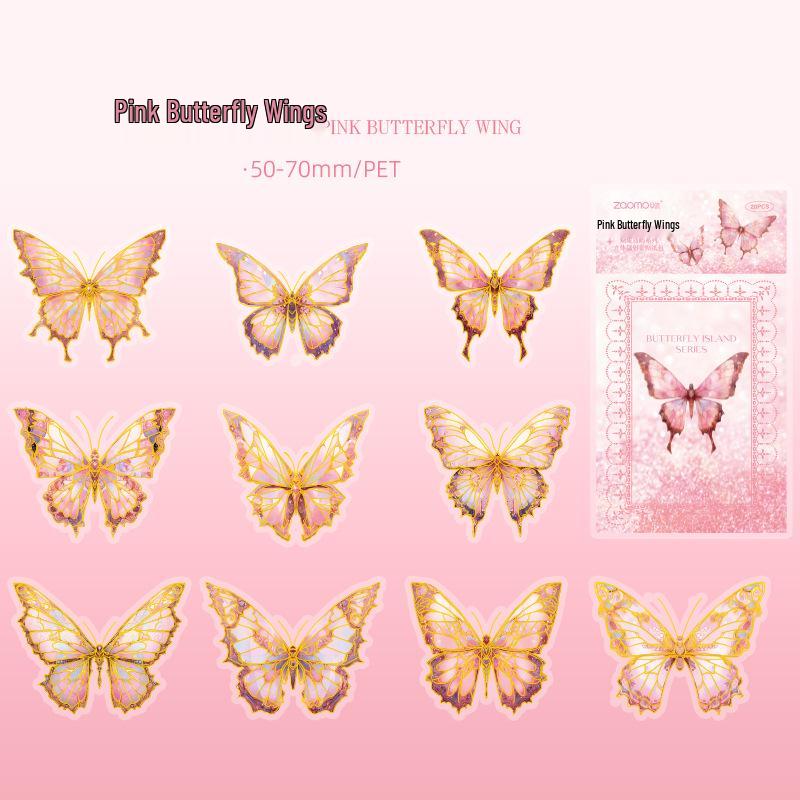 Zaomo Holographic Butterfly Islands Sticker Pack for DIY Journals