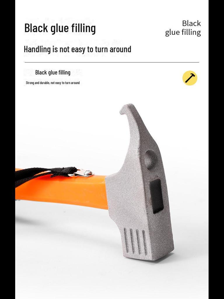 Multi-Function Camping Hammer: Outdoor Tent Peg, Canopy Nail Puller, High-Carbon Steel, Dual-Purpose