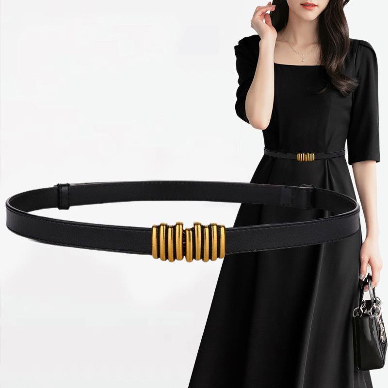 Dámský retro nastavitelný kožený pásek - Špičkový, všestranný, bezděrový design pro šaty a svetrové soupravy