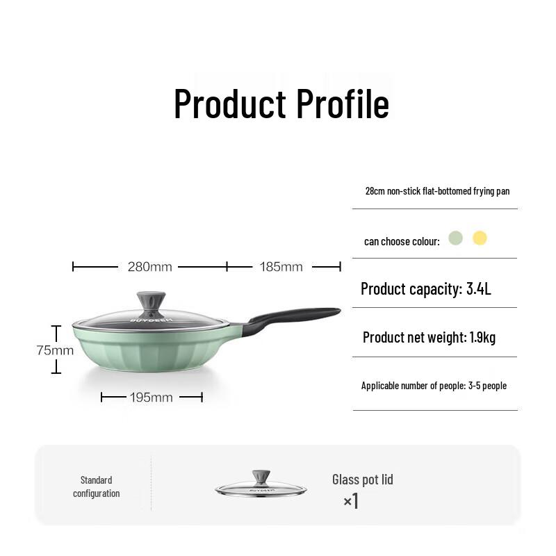 Buydeem CP182 28cm Non-Stick Frying Pan for All Stoves
