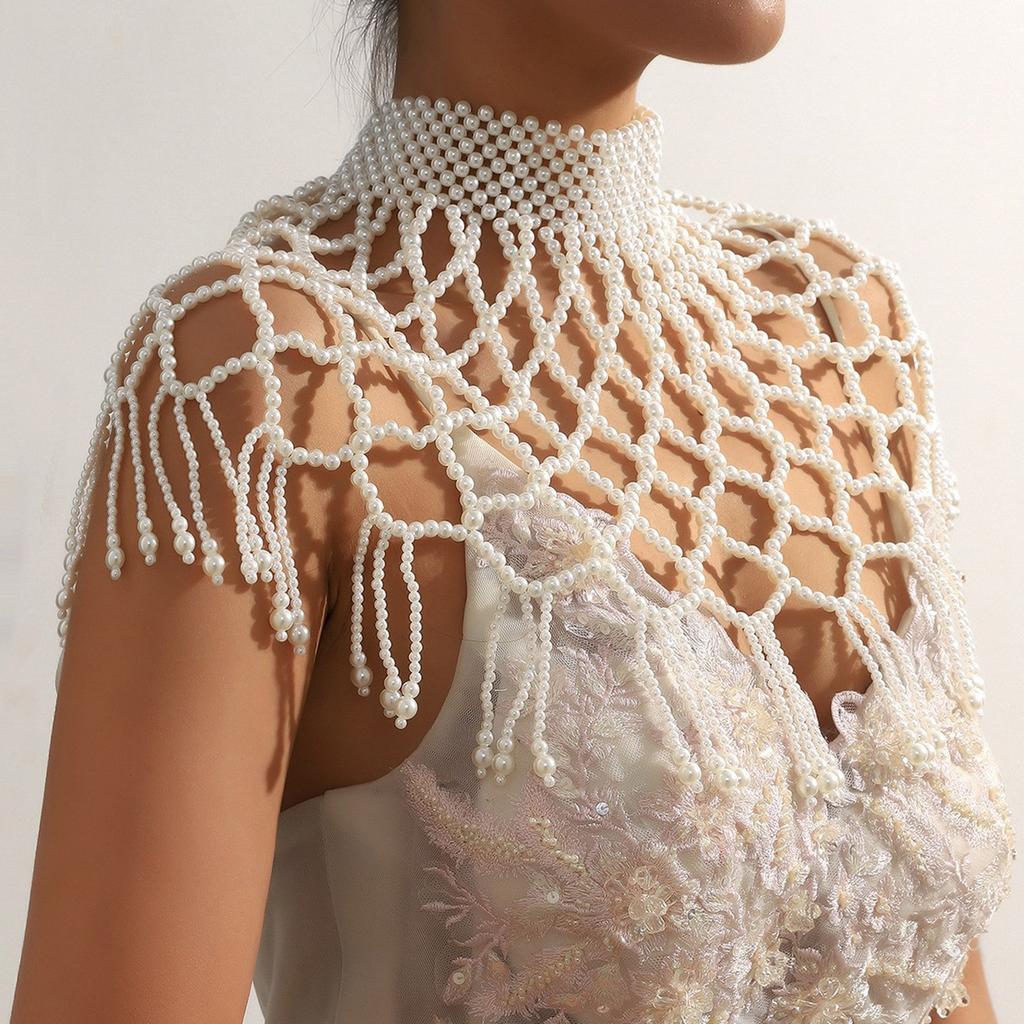 Fashionable Beaded Necklace Body Chain Sexy Shawl Necklaces Chains Display Your Style with this Unique Accessory