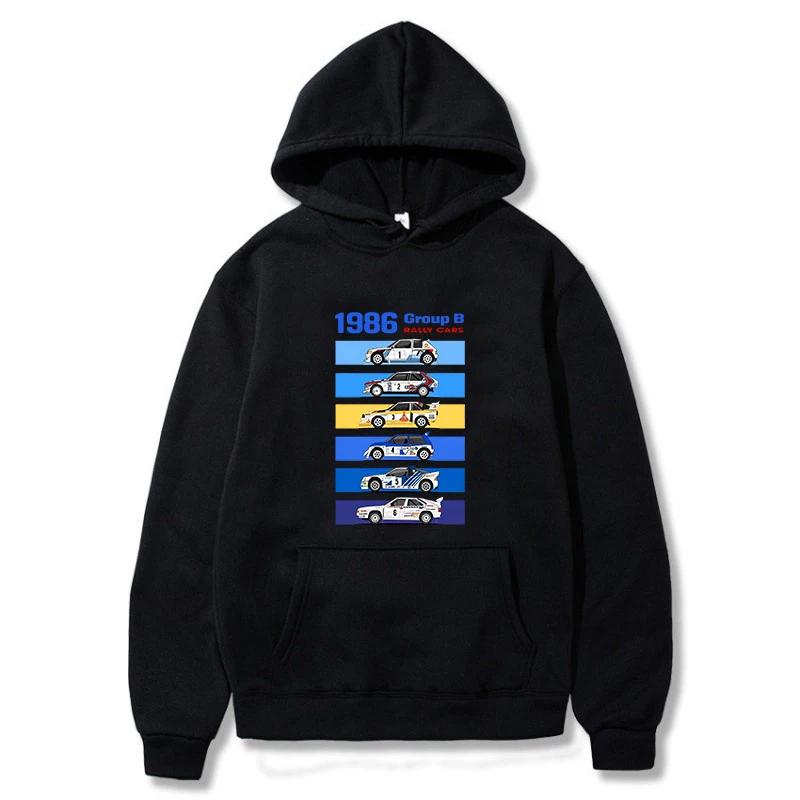 New Men's Hoody 1986 Group B RALLY CARS Print Hoodie Hot Sale Men Women Vintage Casual Sweatshirt Unisex Long Sleeve Pullovers