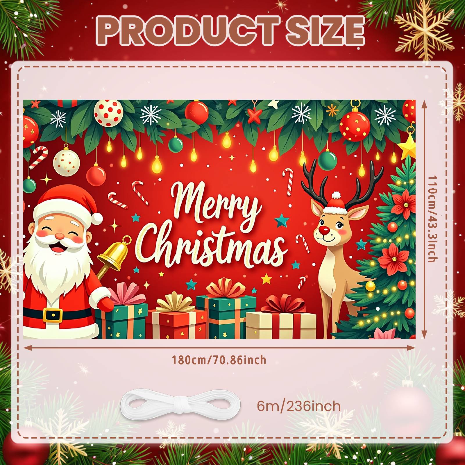 

Christmas Decor Decorative Design Christmas Banner Festive Decoration Santa Claus Design Photo Prop For Indoor Decoration Event