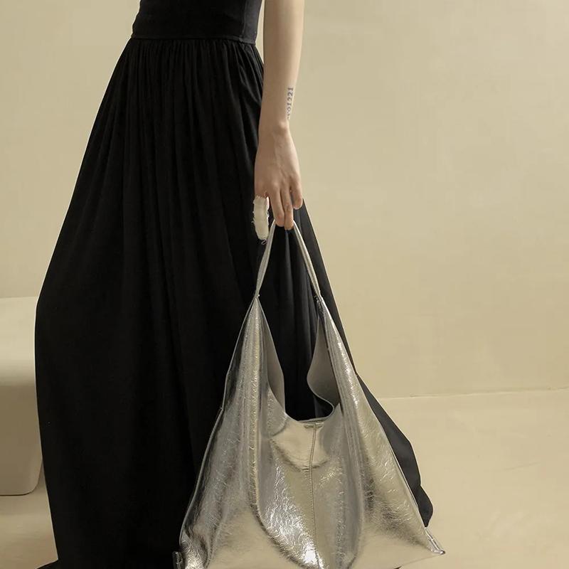 Yogodlns New Women Soft PU Leather Handbag Luxury Design Underarm Hobo Shoulder Bag Clutch Casual Large Capacity Dumpling Pouch